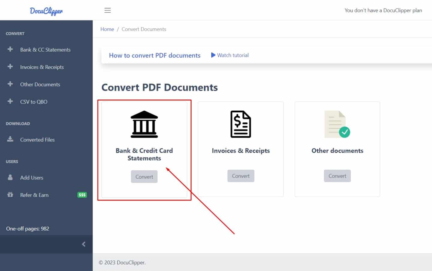 import bank statements into docuclipper