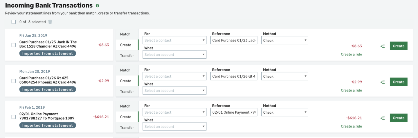 import bank statements into sage 5